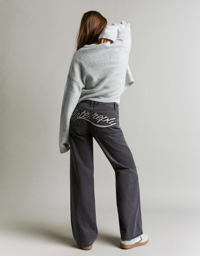 Брюки прямого кроя из твила