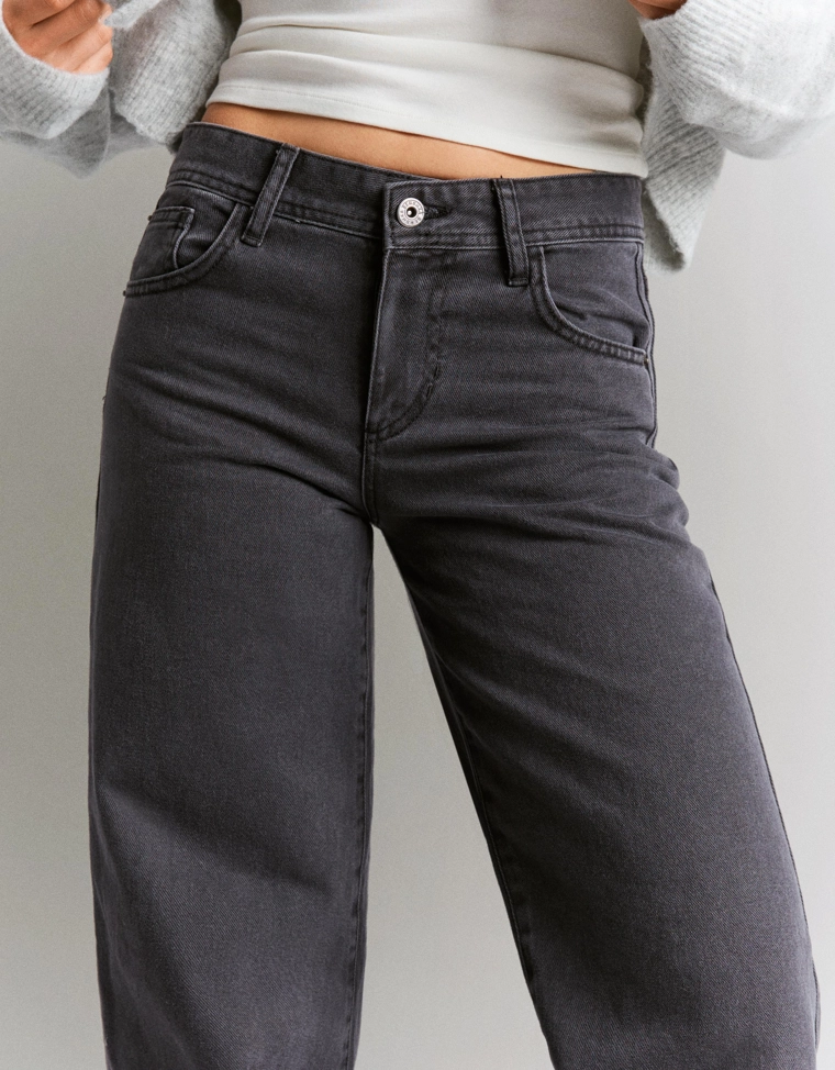 Брюки прямого кроя из твила