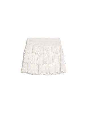 Мини-юбка из ткани с блестящей нитью с воланом- Заказать в России