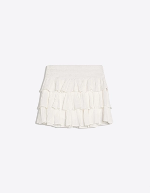 Мини-юбка из ткани с блестящей нитью с воланом- Заказать в России