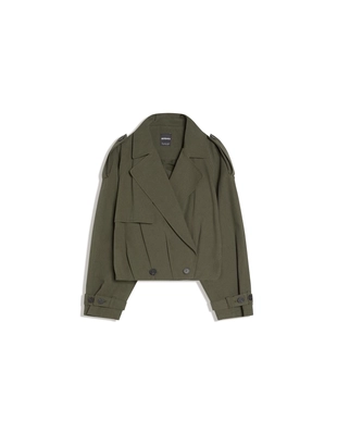 Укороченный тренч с рукавами-фонариками- Заказать в России