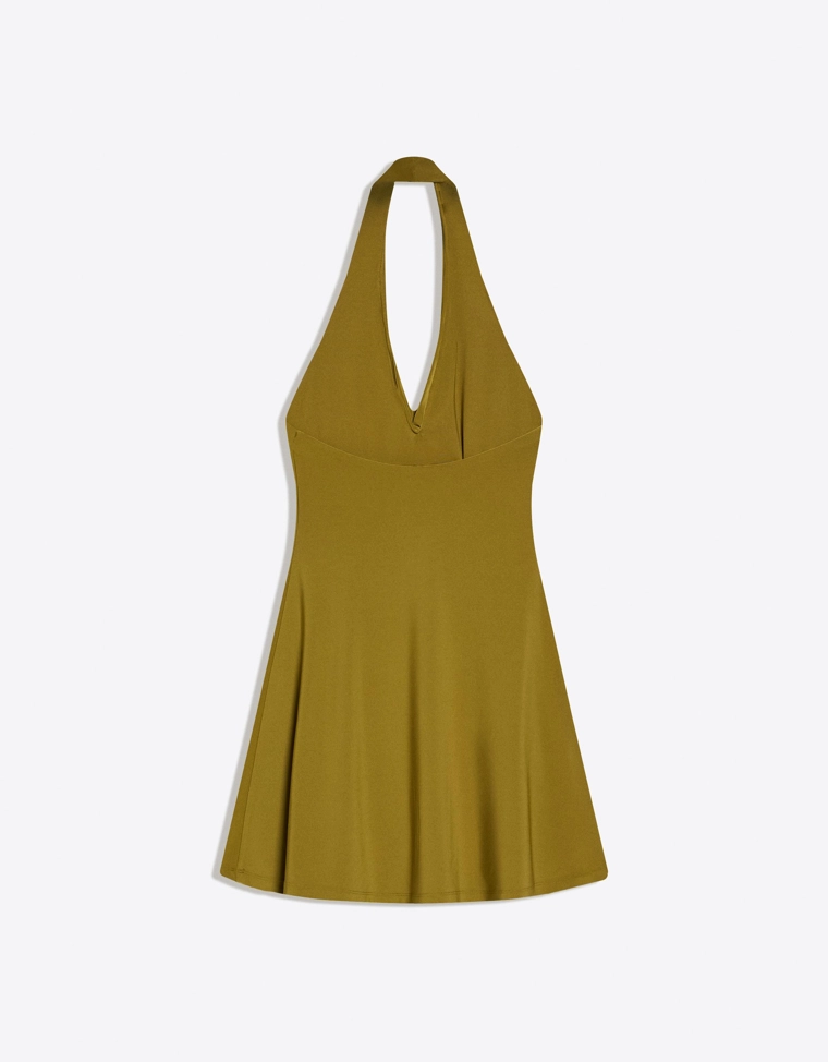 Платье мини с горловиной халтер