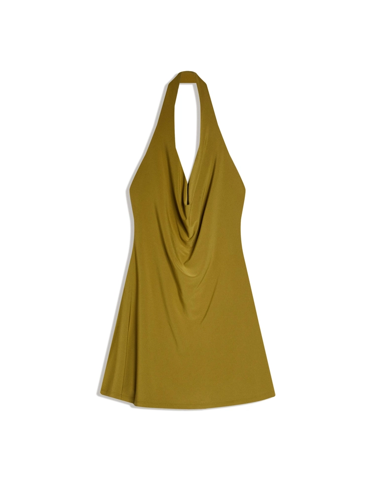 Платье мини с горловиной халтер