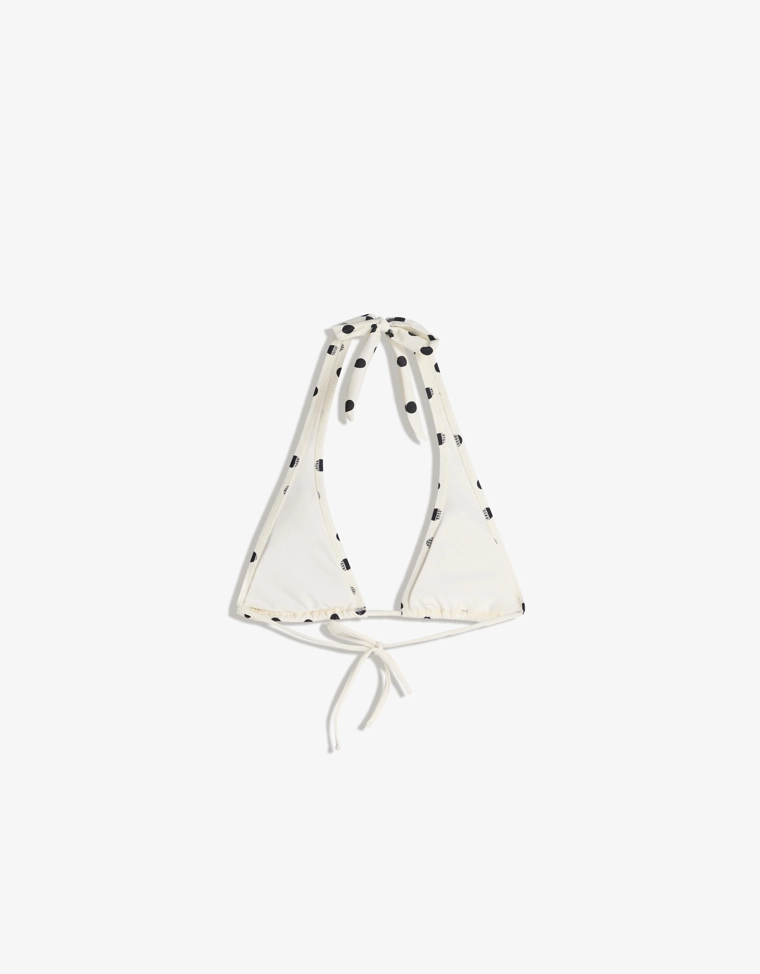 Топ-бикини с горловиной халтер в горошек