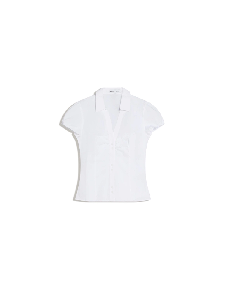 Рубашка из поплина с короткими рукавами и завязками