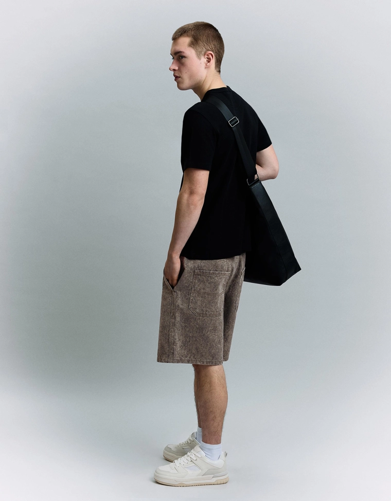 Шорты-бермуды свободного кроя с принтом