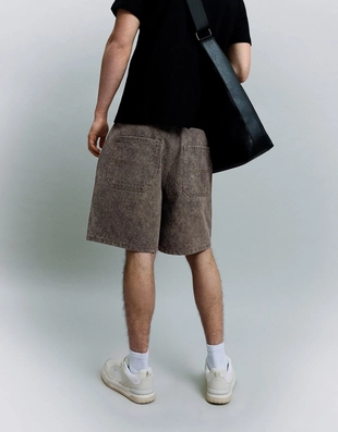 Шорты-бермуды свободного кроя с принтом- Заказать в России