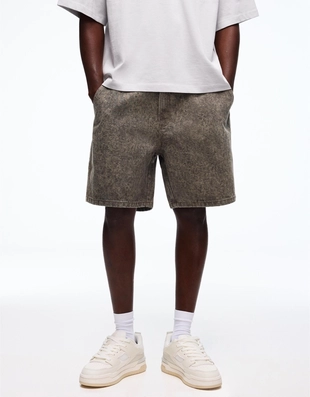 Шорты-бермуды свободного кроя с принтом- Заказать в России