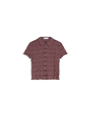 Рубашка с короткими рукавами и сборками- Заказать в России