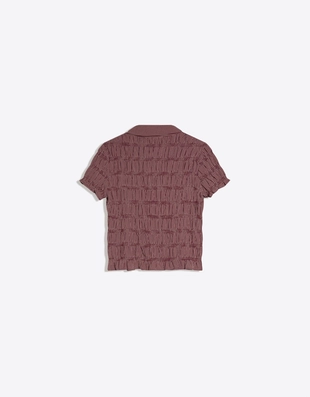 Рубашка с короткими рукавами и сборками- Заказать в России