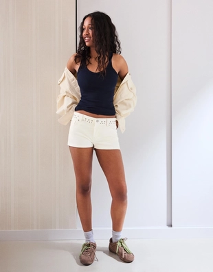 Шорты из твила с заклепками- Заказать в России