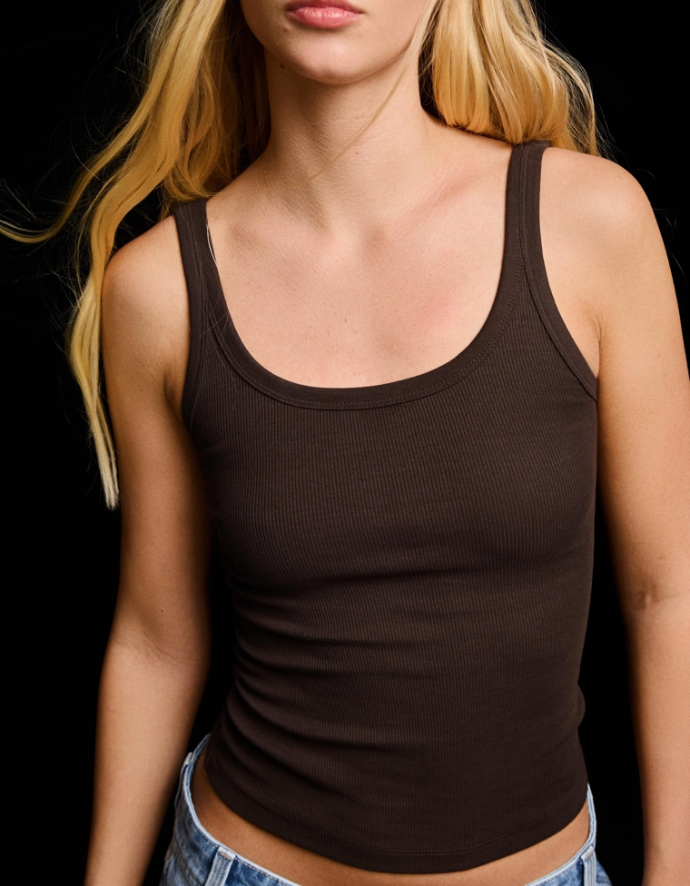 Топ на бретелях в рубчик