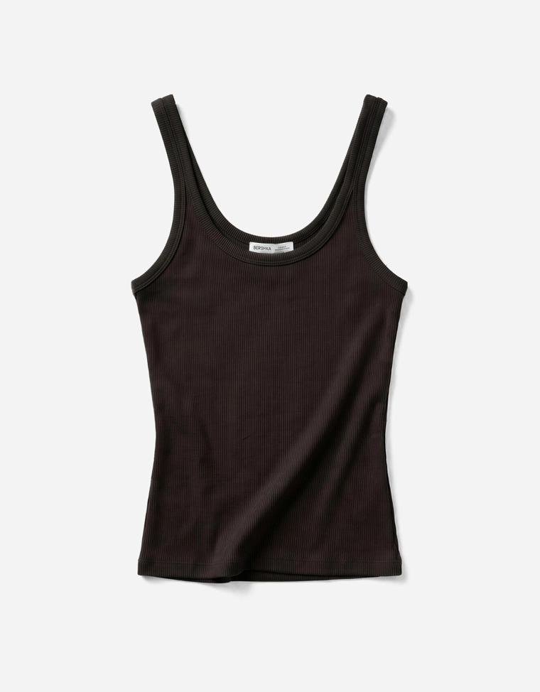 Топ на бретелях в рубчик