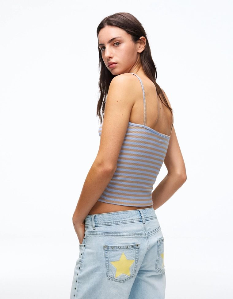 Топ на бретелях со сборками