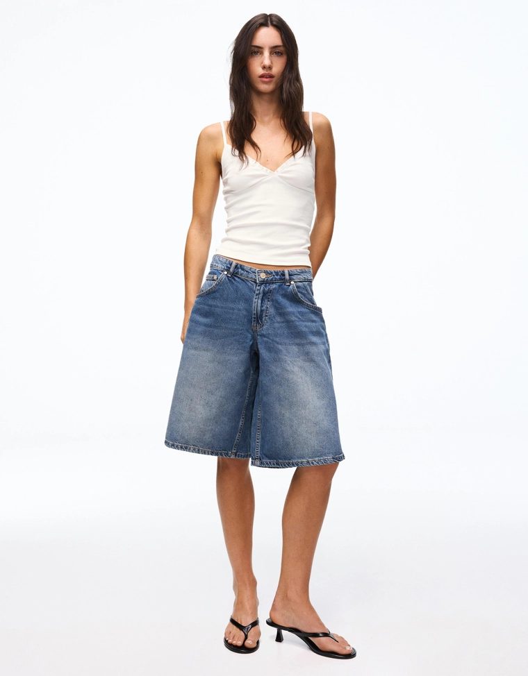 Топ на бретелях со сборками