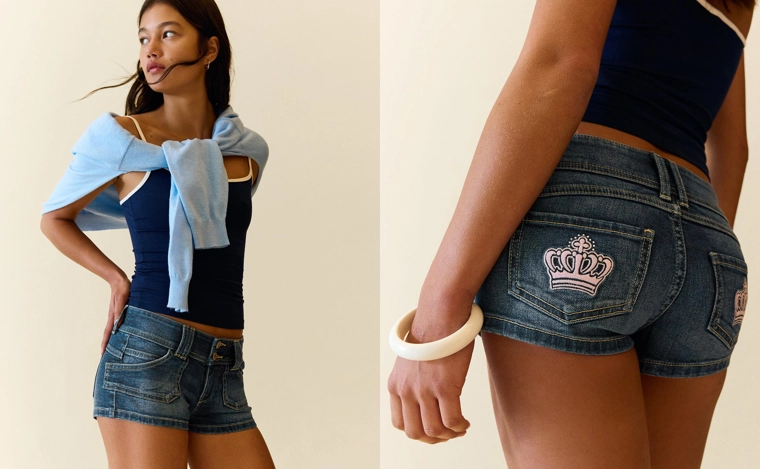 Джинсовые мини-шорты