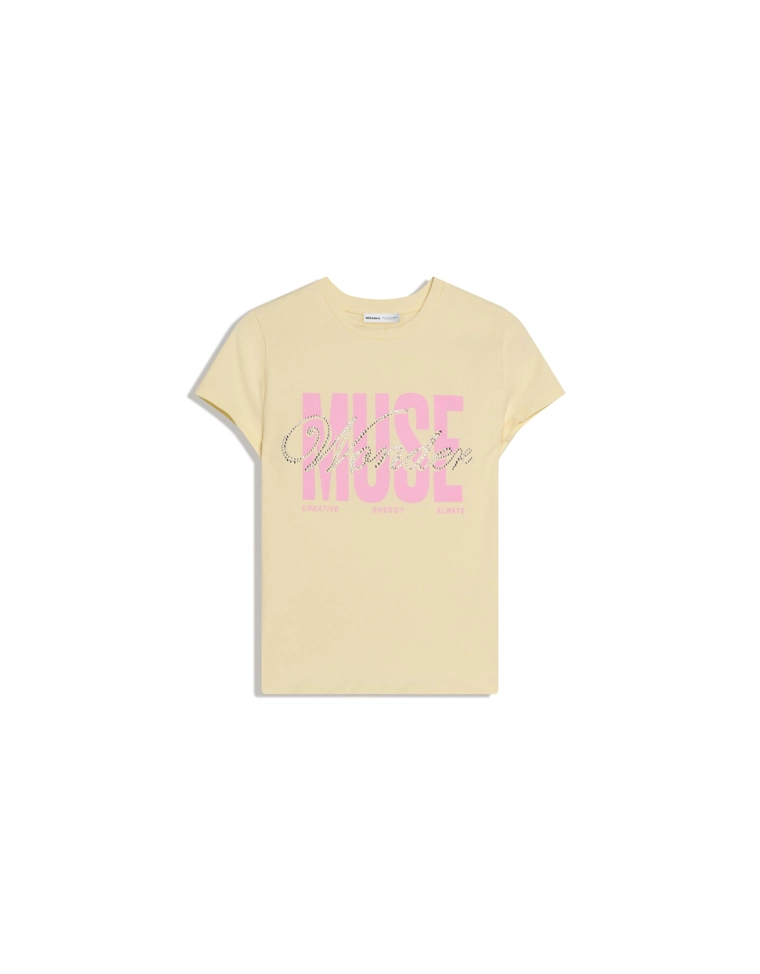 Футболка с короткими рукавами и отделкой strass