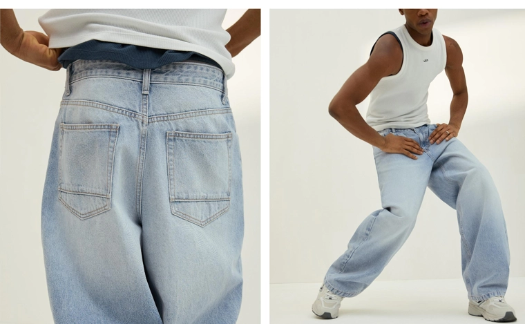 Джинсы объемного свободного кроя