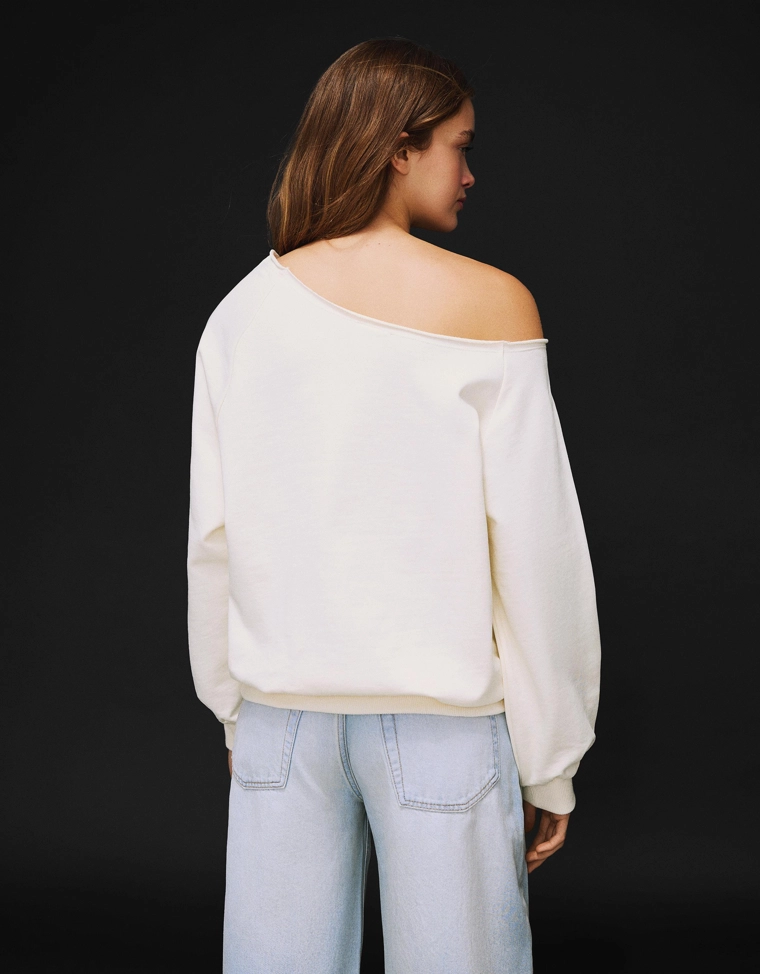 Асимметричная толстовка с принтом