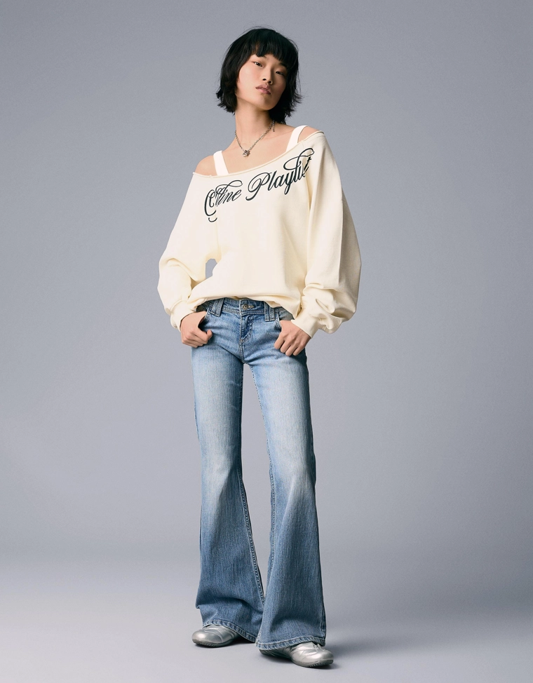 Асимметричная толстовка с принтом