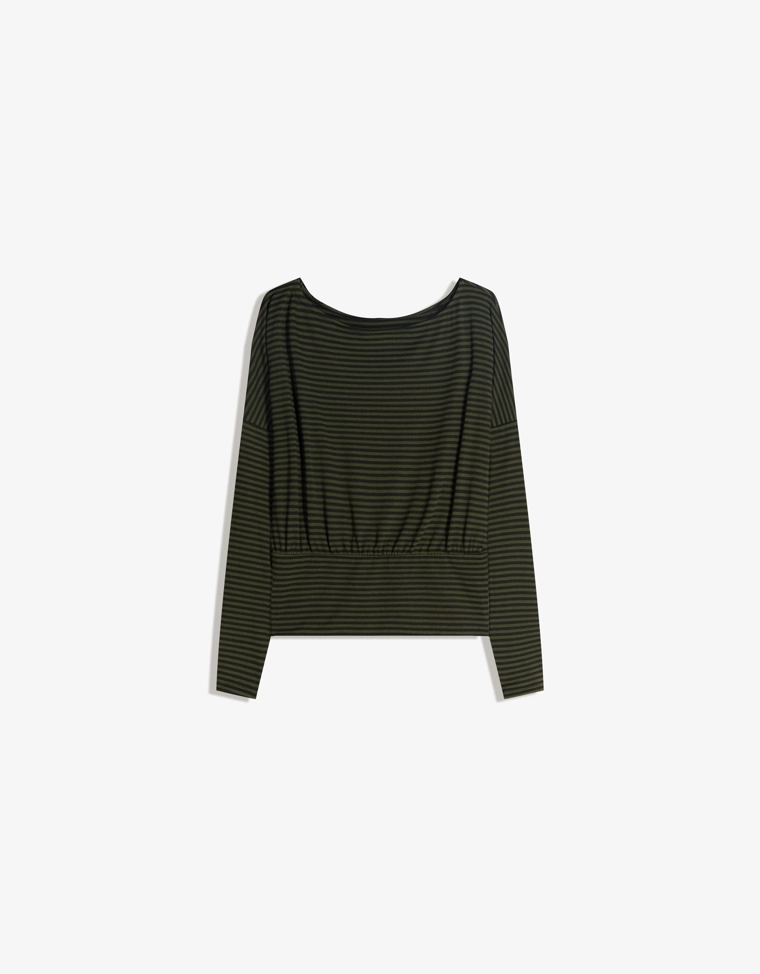 Футболка в полоску с длинными рукавами и поясом