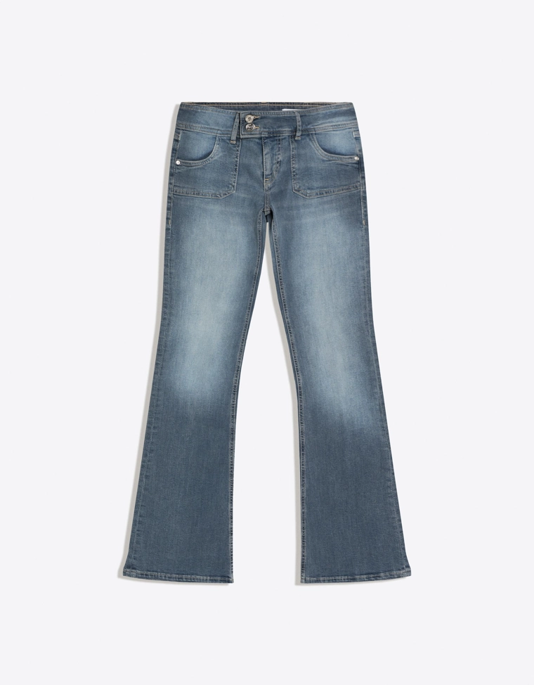 Расклешенные джинсы с низкой посадкой