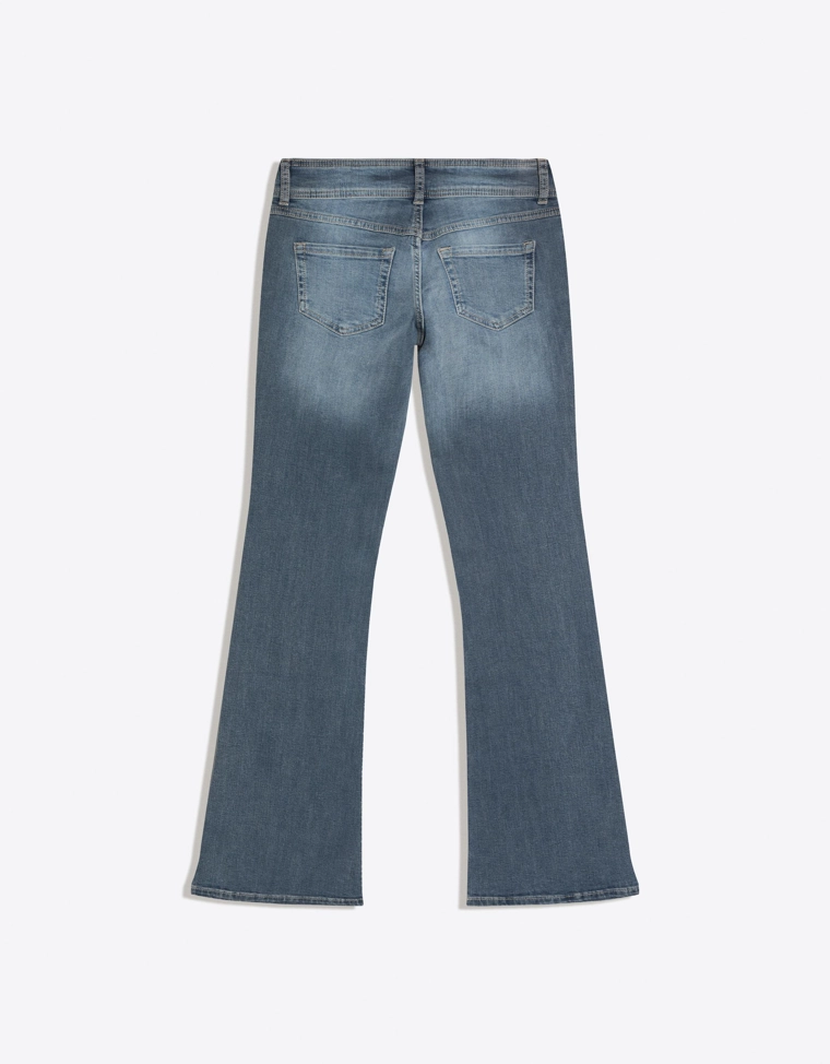 Расклешенные джинсы с низкой посадкой