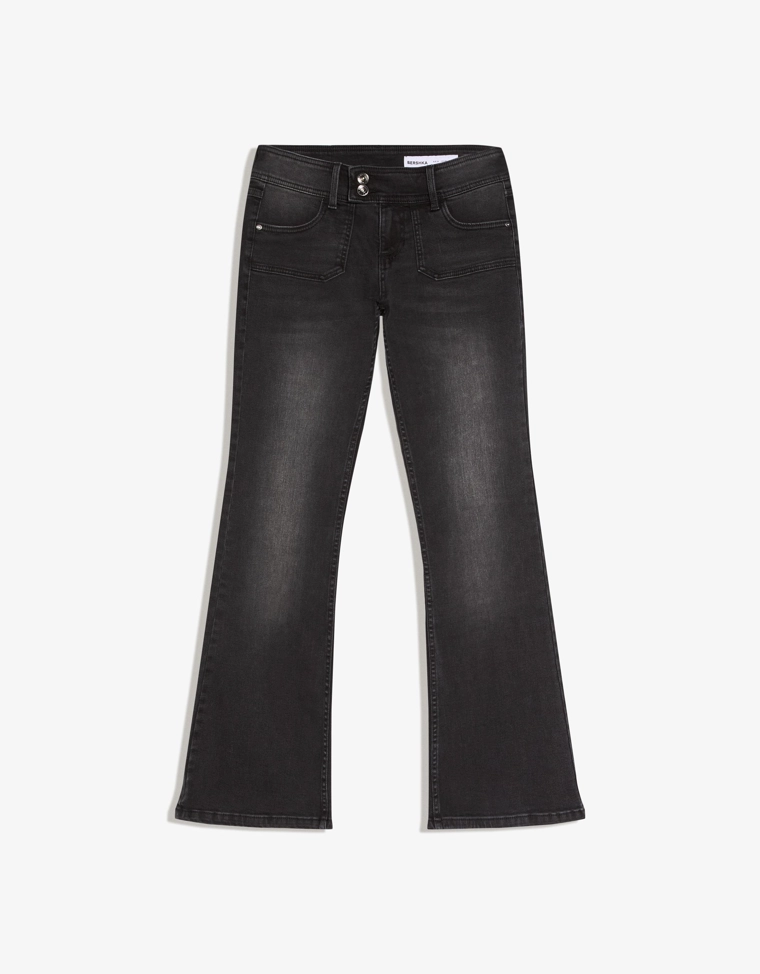 Расклешенные джинсы с низкой посадкой