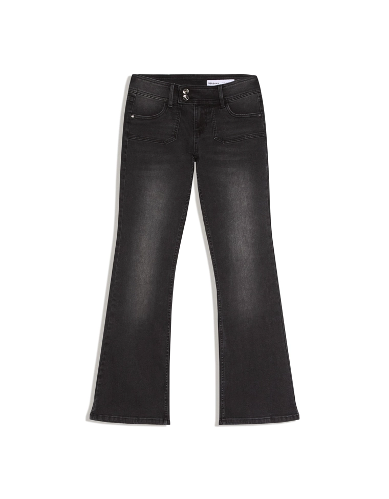 Расклешенные джинсы с низкой посадкой