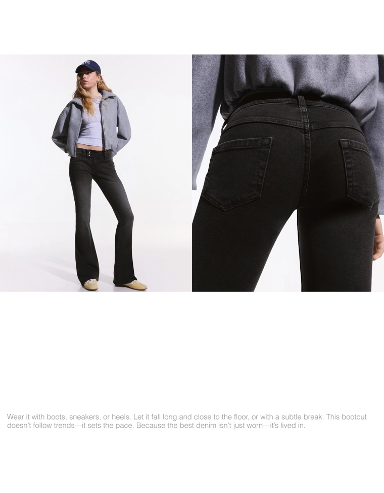 Расклешенные джинсы с низкой посадкой