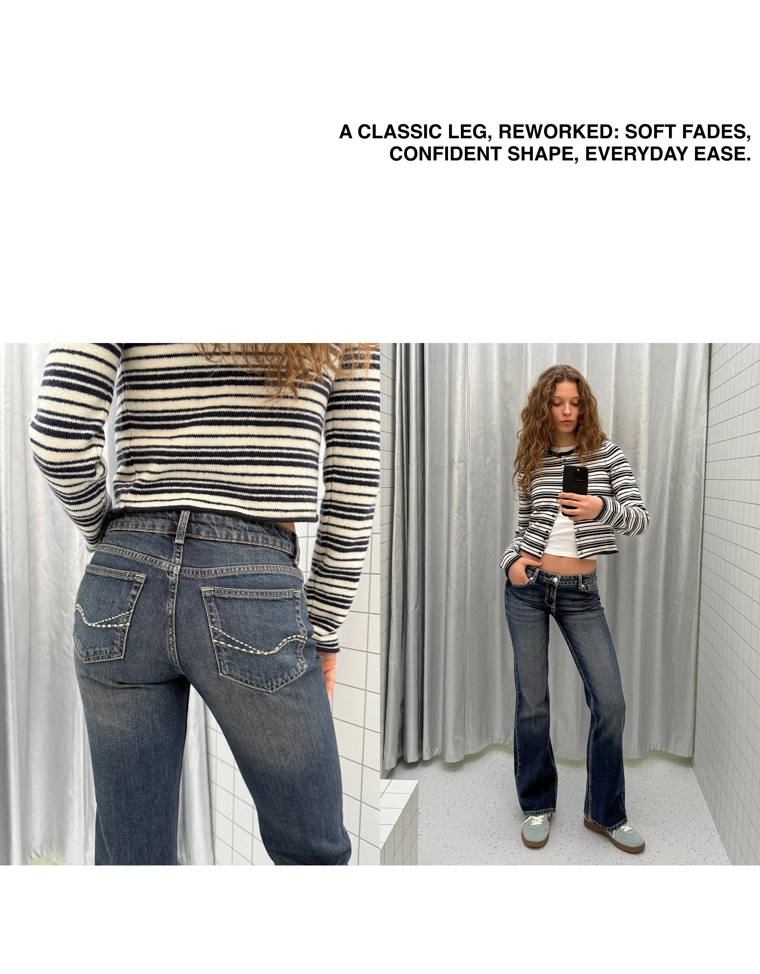 Расклешенные джинсы с низкой посадкой