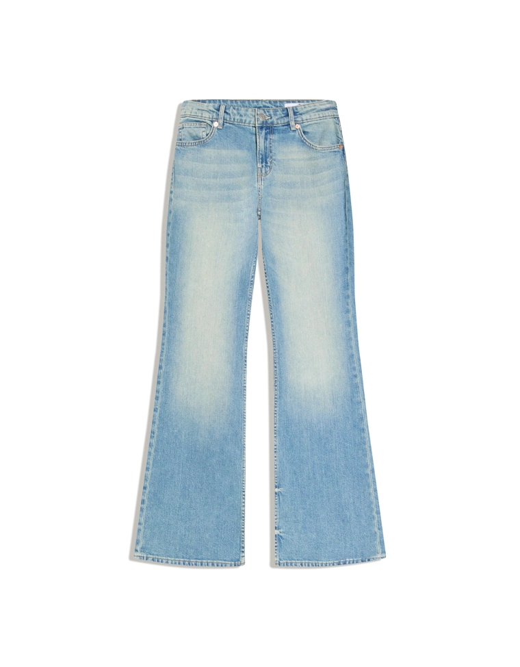 Расклешенные джинсы с низкой посадкой