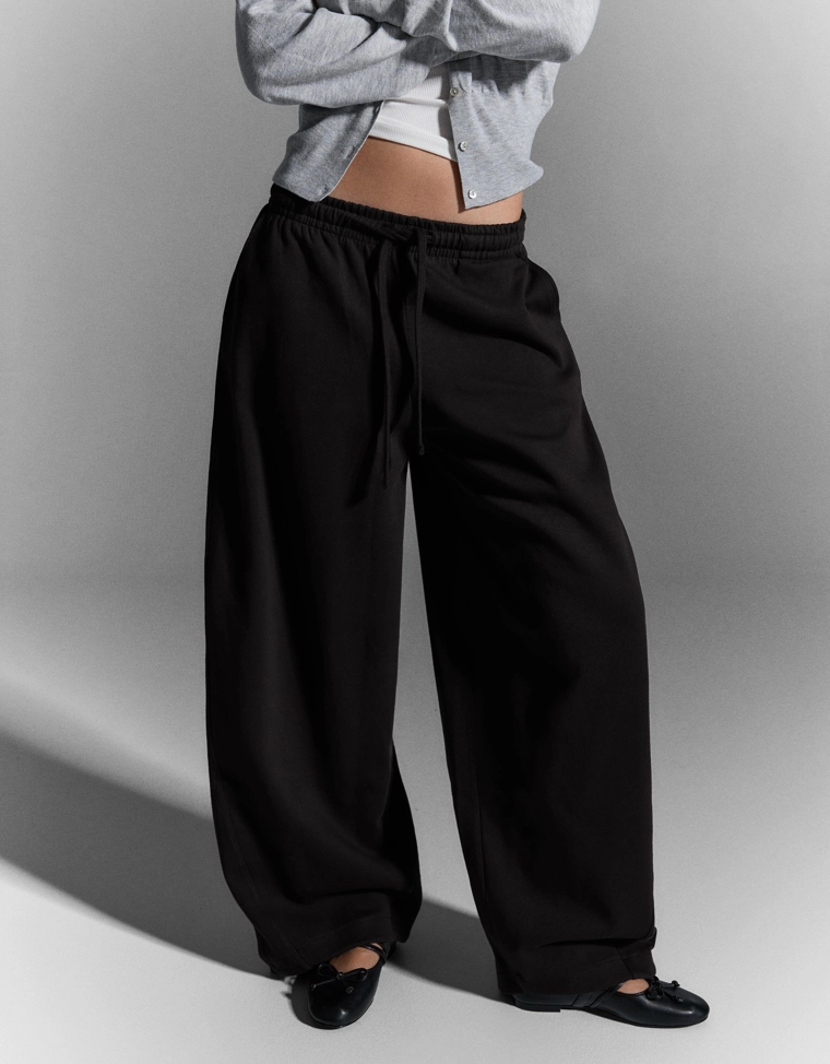 Брюки barrel из мягкой ткани с фиксаторами