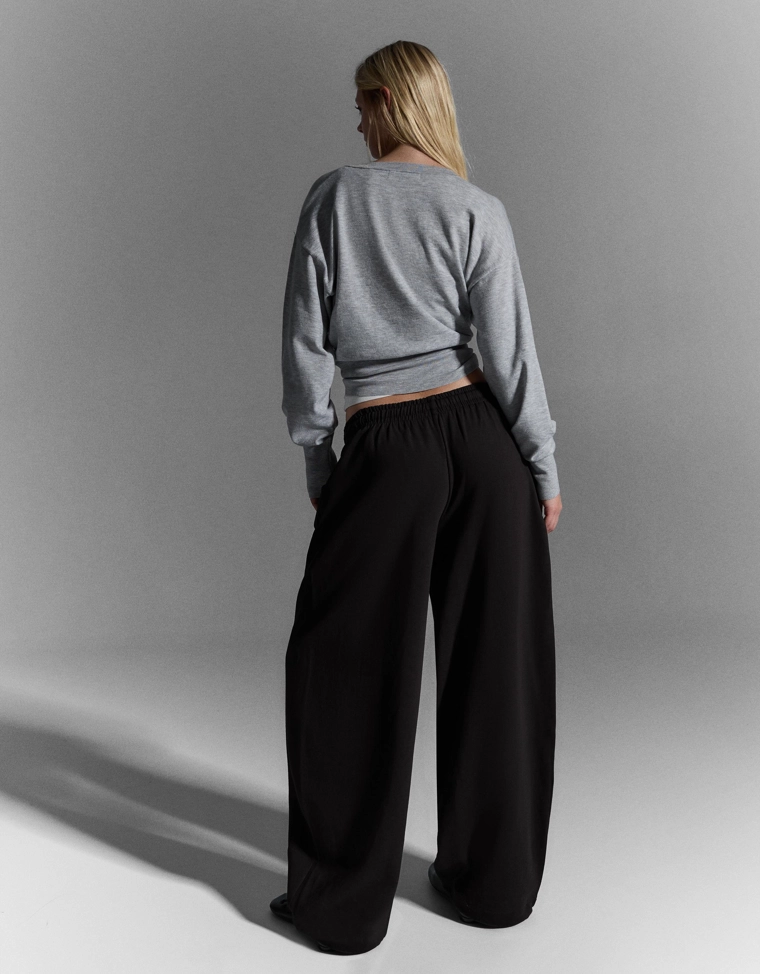 Брюки barrel из мягкой ткани с фиксаторами