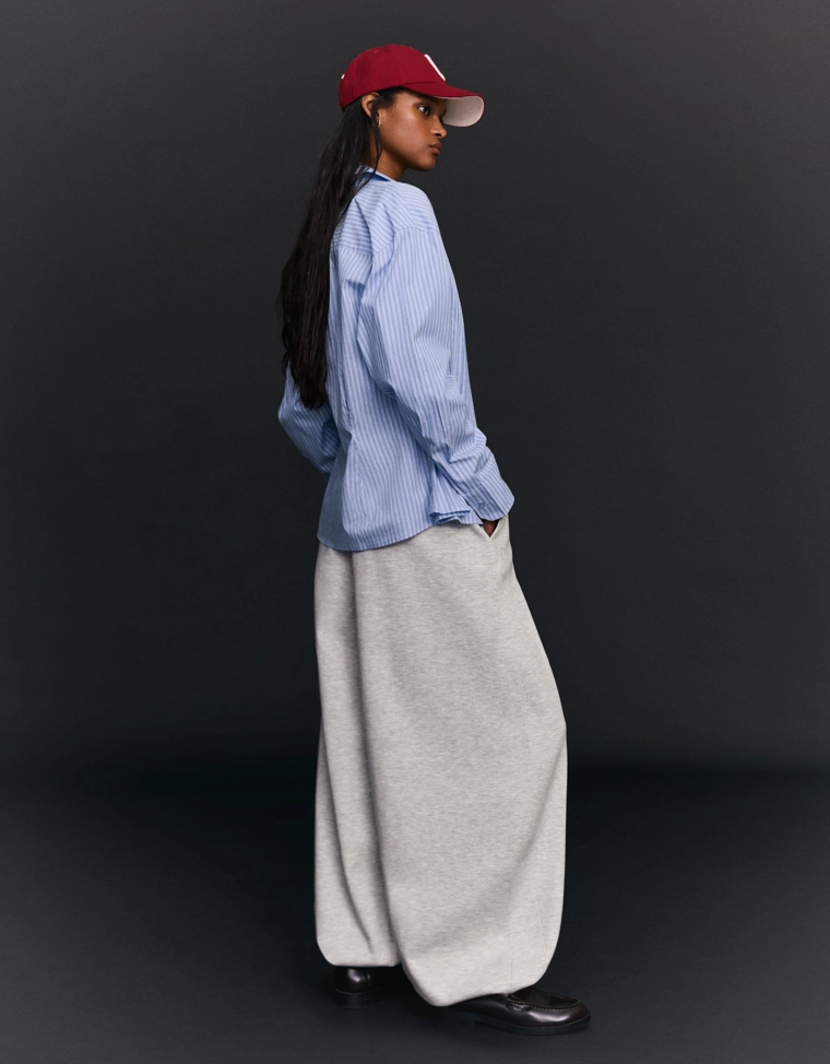 Брюки barrel из мягкой ткани с фиксаторами