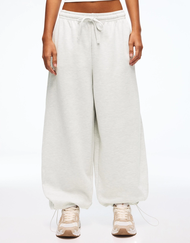 Брюки barrel из мягкой ткани с фиксаторами