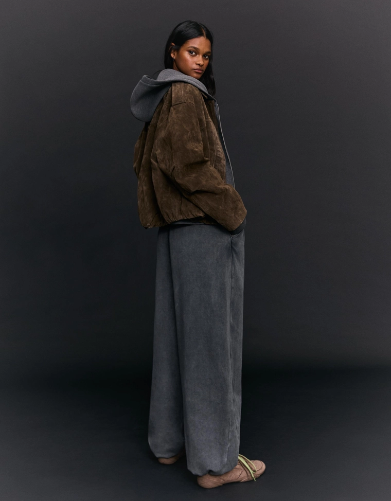 Брюки barrel из мягкой ткани с фиксаторами