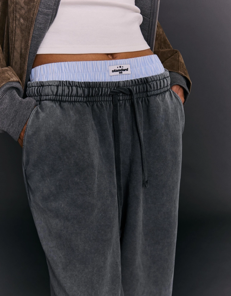 Брюки barrel из мягкой ткани с фиксаторами