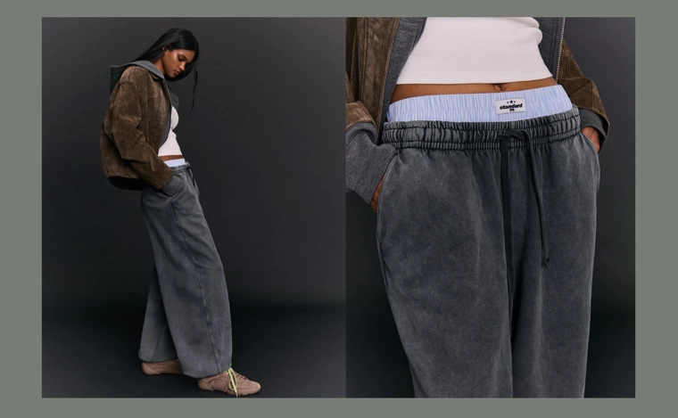 Брюки barrel из мягкой ткани с фиксаторами