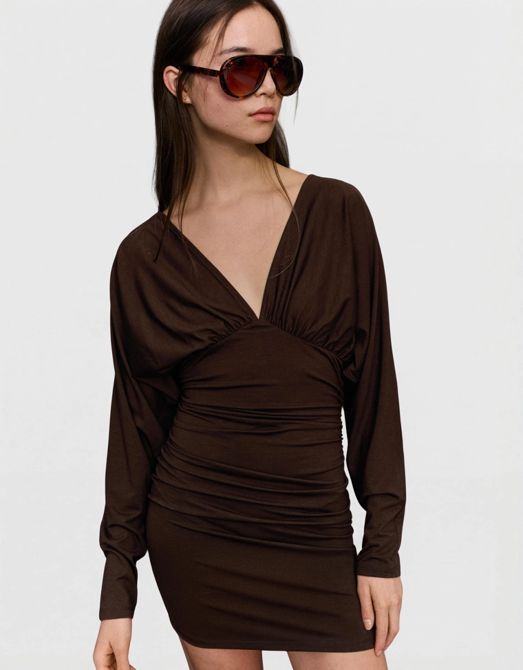 Мини-платье с оборками