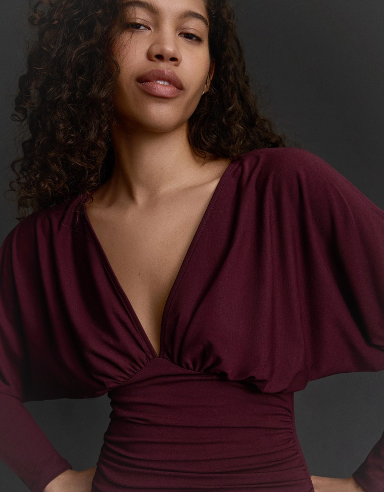 Мини-платье с оборками