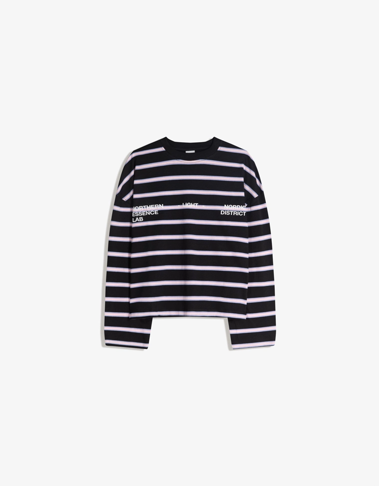 Футболка оверсайз с длинными рукавами и принтом