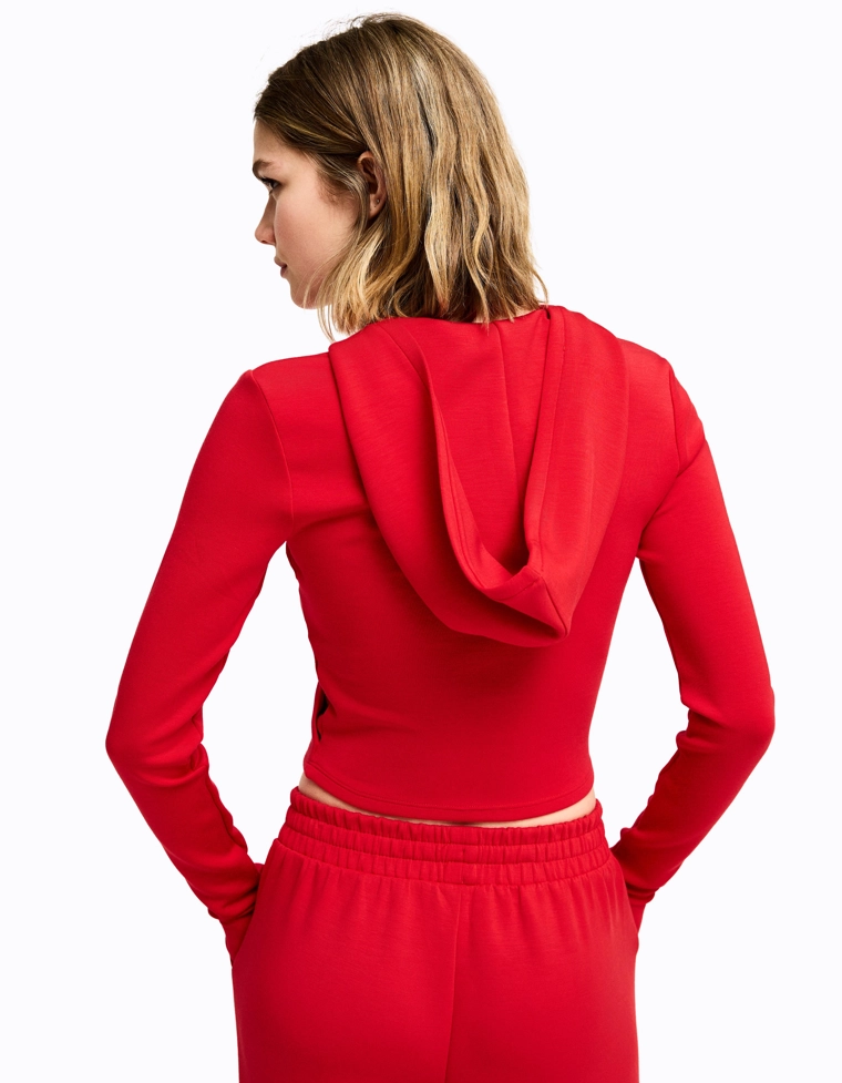 Худи из мягкого модала с молнией и капюшоном