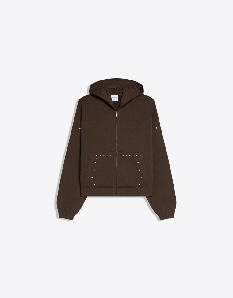 Худи на молнии с заклепками