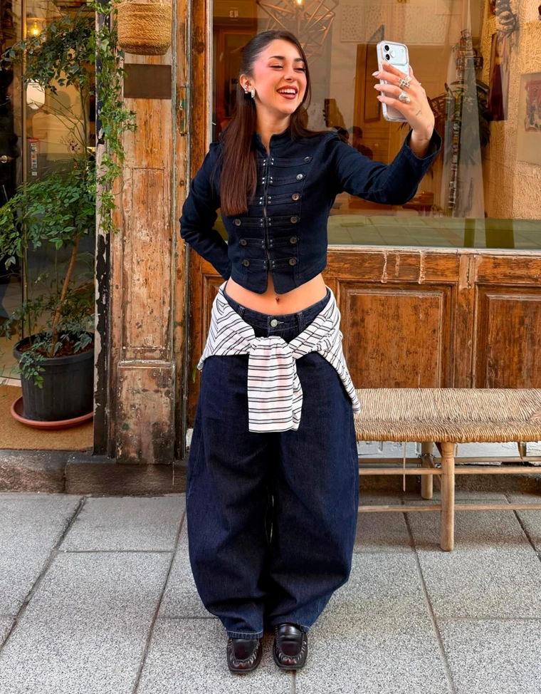 Джинсы barrel свободного кроя с низкой посадкой