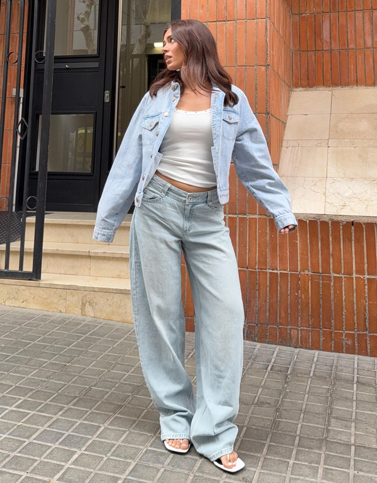 Джинсы barrel свободного кроя с низкой посадкой