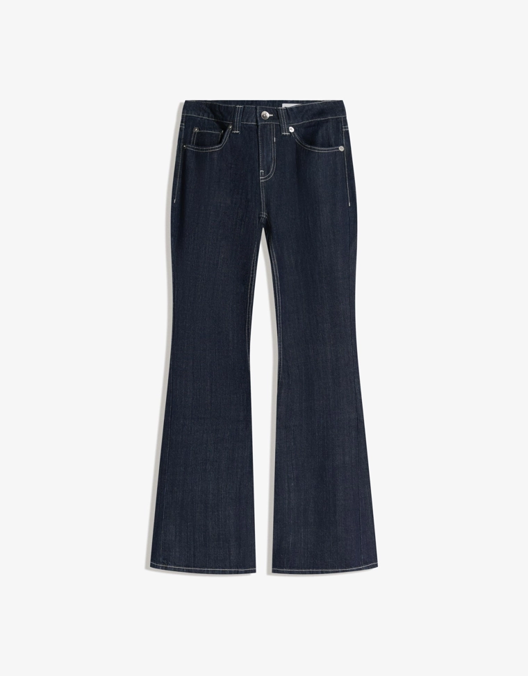 Расклешенные джинсы свободного кроя с низкой посадкой