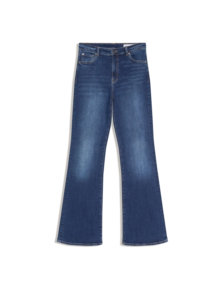 Расклешенные джинсы с высокой посадкой