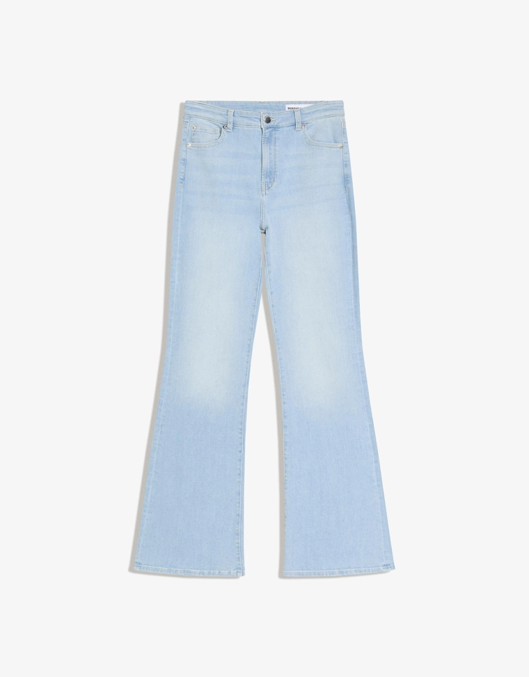 Расклешенные джинсы с высокой посадкой