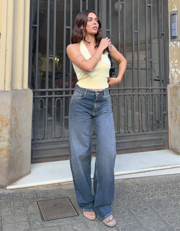 Джинсы barrel с высокой посадкой